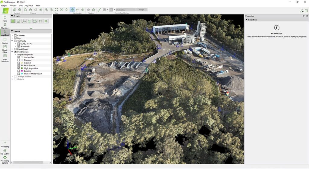 PIX4DMapper 3D-Foto, Asphaltmaterial, Volumsberechnung