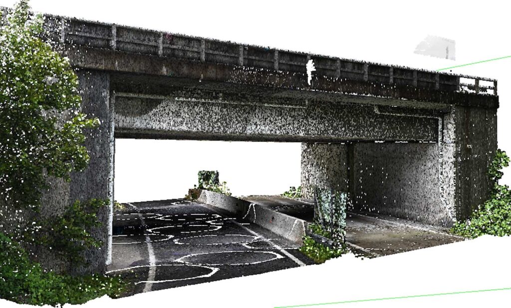 3D-Punktwolke Brücke | uav photogrammetrie modell
