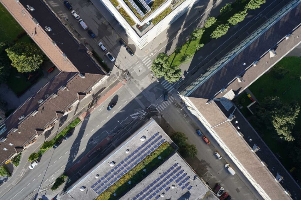 Orthofoto, Straßenkreuzung