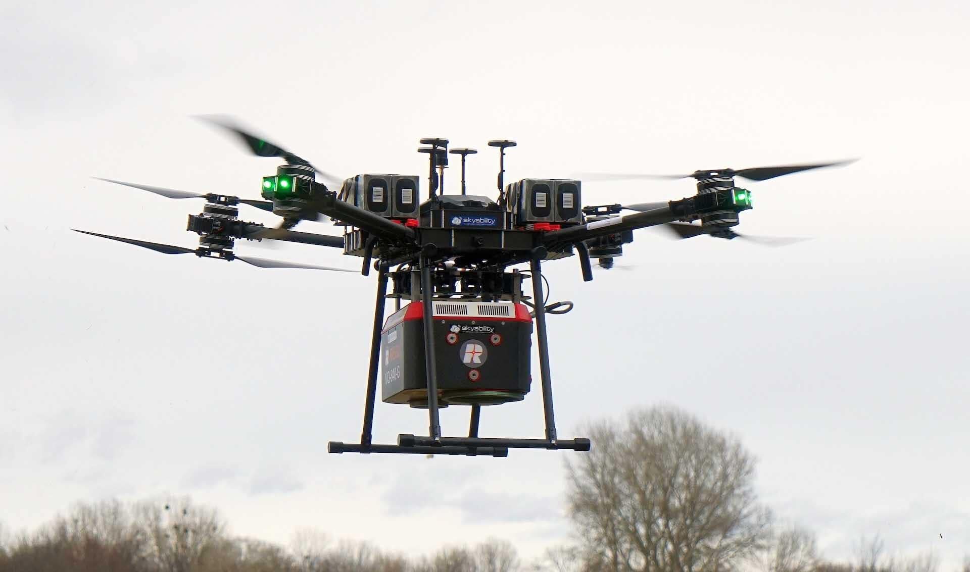 Hammer X8 Drohne mit RIEGL VQ-840-GL ALB-Scanner, gewässervermessung