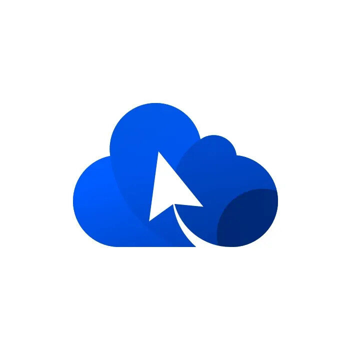 DJI Flighthub2 Logo, blaue Wolke mit Pfeil